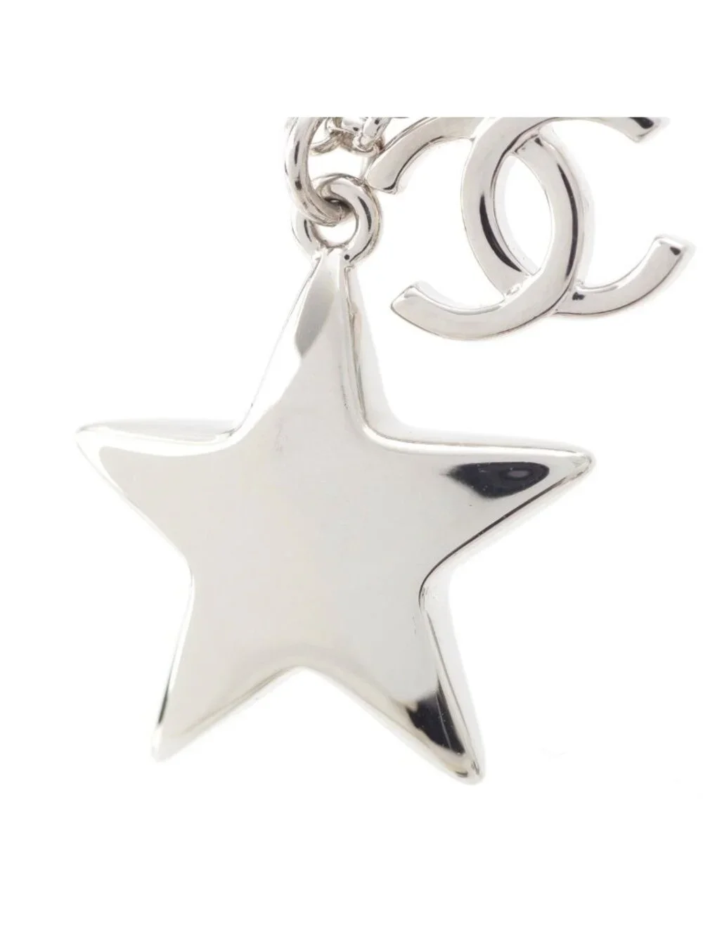 Chanel CC Logo Star Silver Necklace